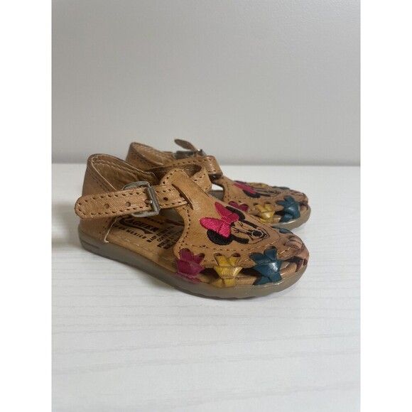 Raguer Minnie Mouse Leather Sandals Size 13 Kids Hecho en Mexico - Picture 3 of 8